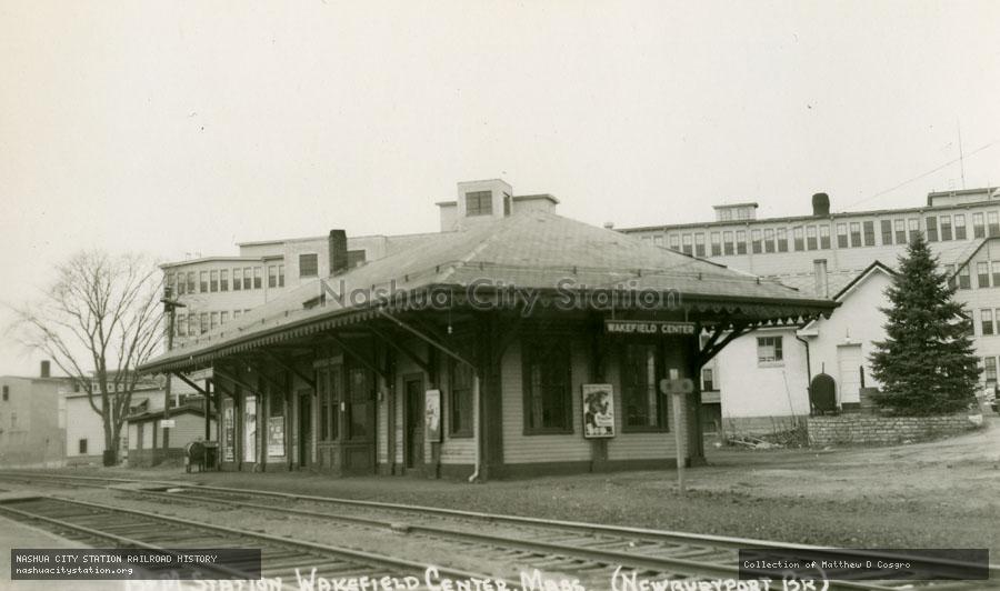 Postcard: Boston & Maine Station, Wakefield Center, Massachusetts (Newburyport Branch)